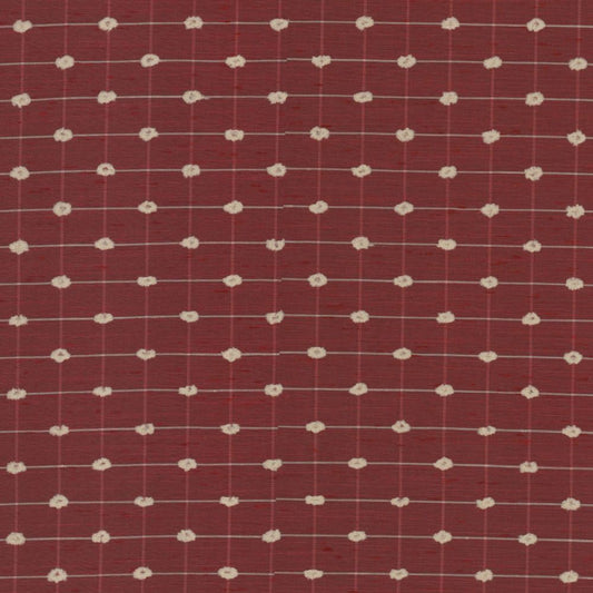 Bracklyn Woven Check Crimson Geometric Curtain Fabric