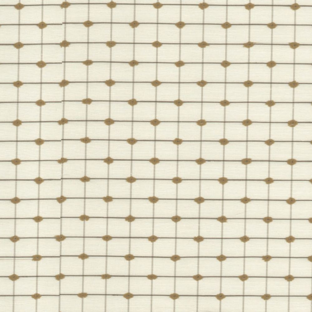 Bracklyn Woven Check Ivory Drape Fabric