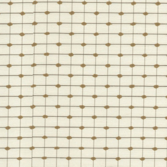 Bracklyn Woven Check Ivory Drape Fabric