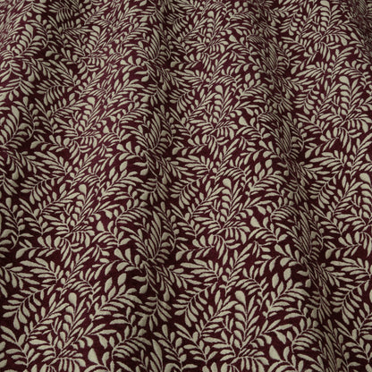 Foliage Claret Jacquard Weave