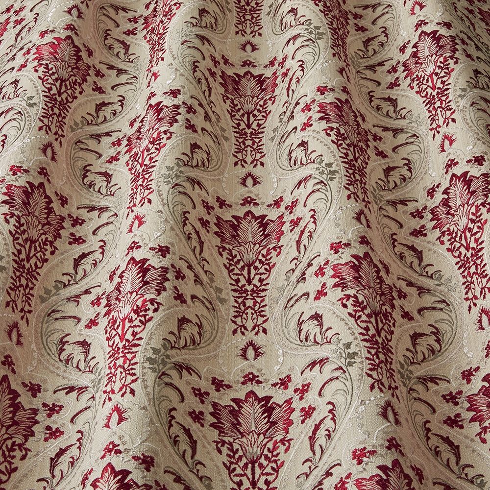 Sonrel Floral Carmine - Arts Nouveau Embroidered | Curtains