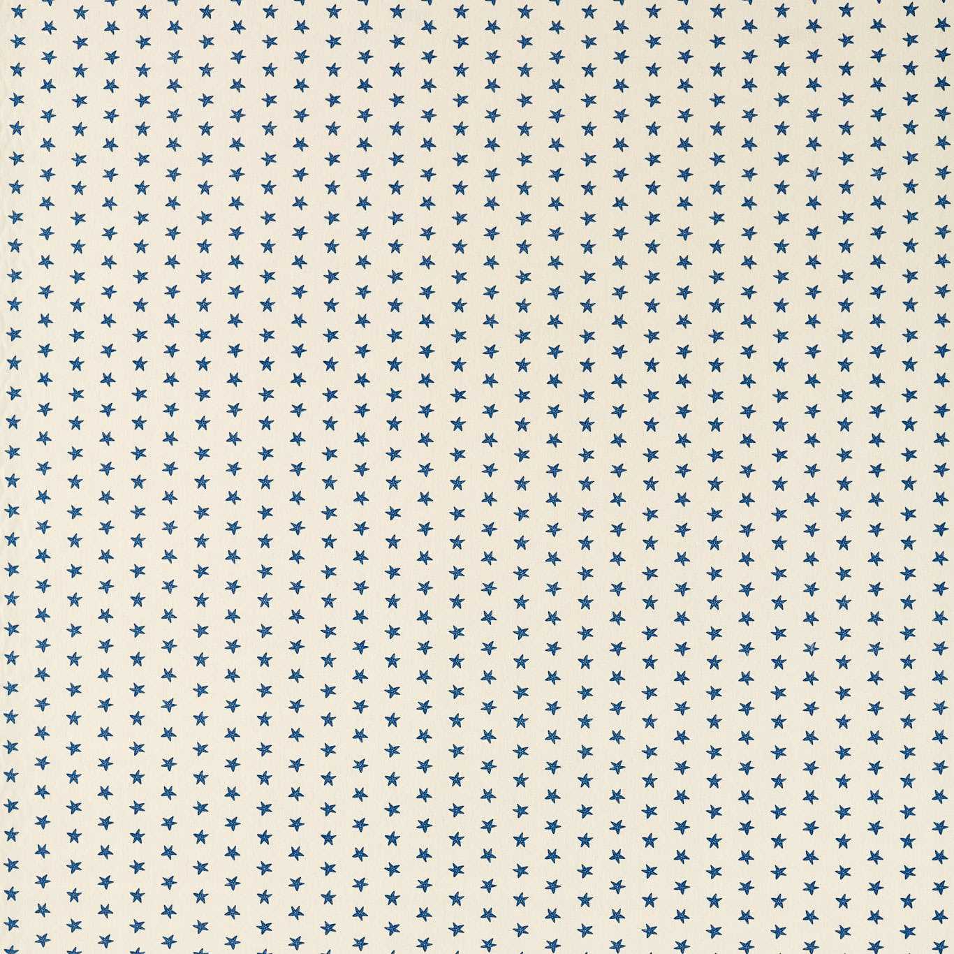 Stellaria Polka Natural fabric with blue starfish pattern, ideal for kids' curtains and blinds in coastal-themed rooms.