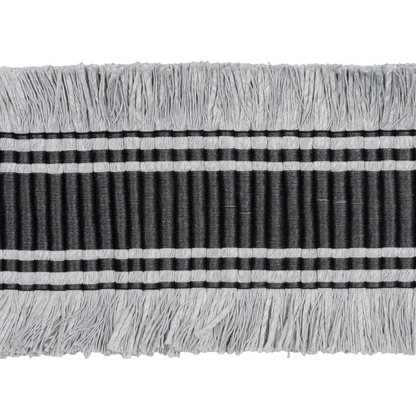 Braid Trim Fringe with black stripe on a white background