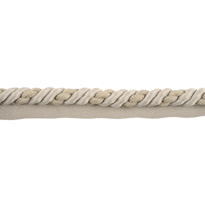 Piping cord trim with braided design on a white background