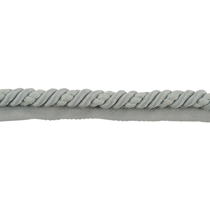 Gray braided trim on a white background
