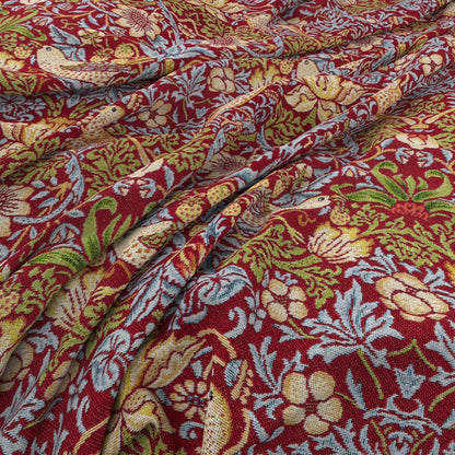 William Morris Tapestry Strawberry Thief Claret