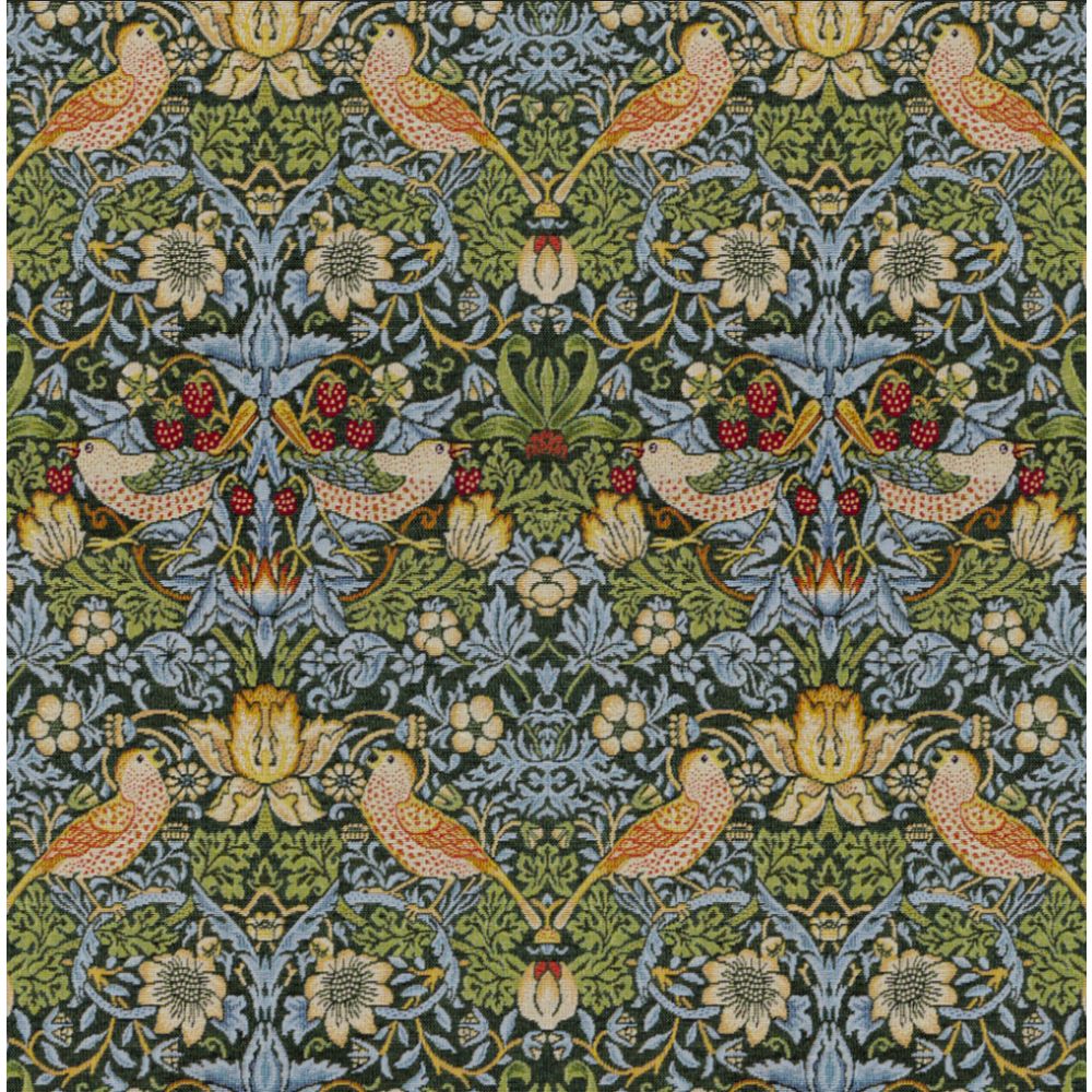 William Morris Tapestry Strawberry Thief Forest Green