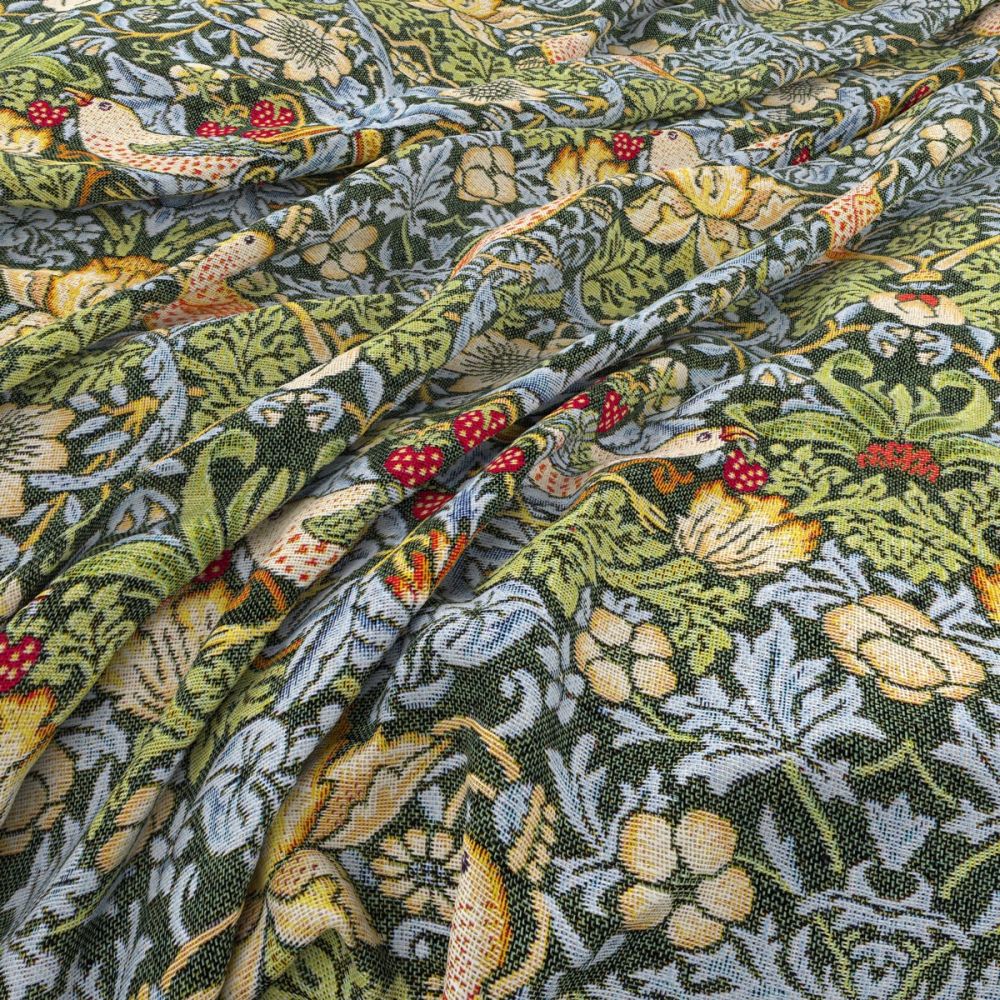 William Morris Tapestry Strawberry Thief Forest Green