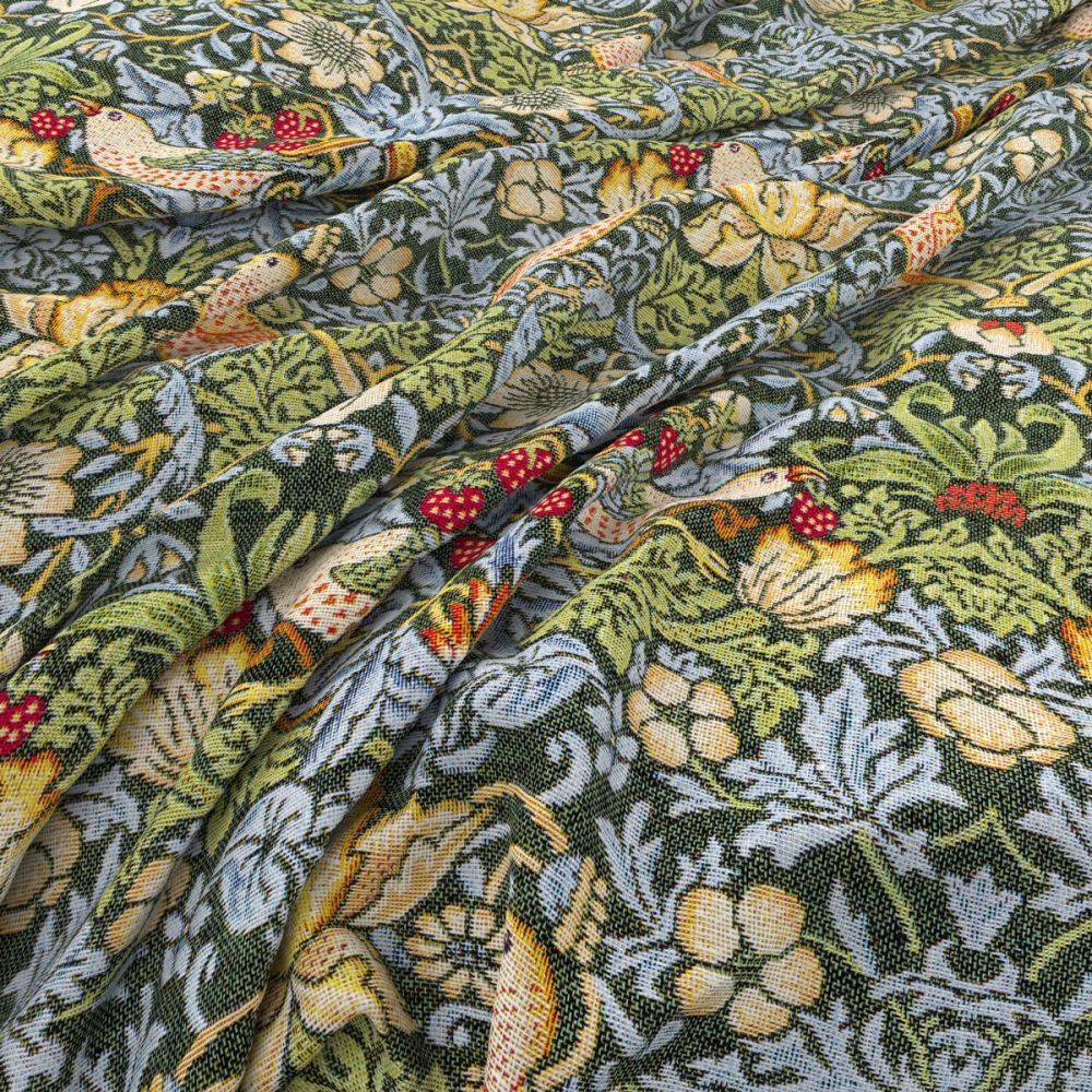 William Morris Strawberry Thief Tapestry Forest Green Scatter Cushion