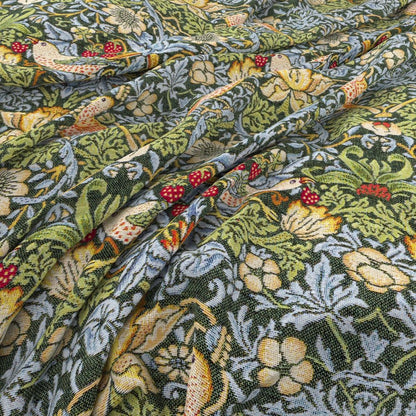William Morris Strawberry Thief Tapestry Forest Green Scatter Cushion