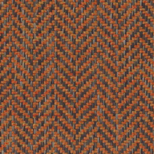 Textured fabric pattern with orange and brown chevron design