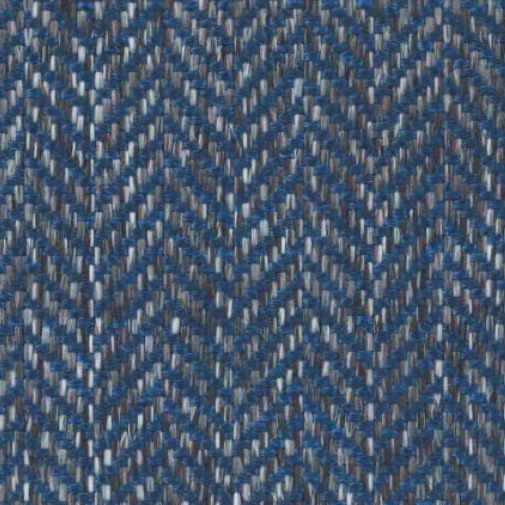 Tailored Herringbone Upholstery Fabric Denim