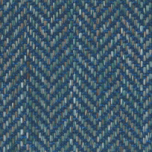 Tailored Herringbone Upholstery Fabric Oxford Blue
