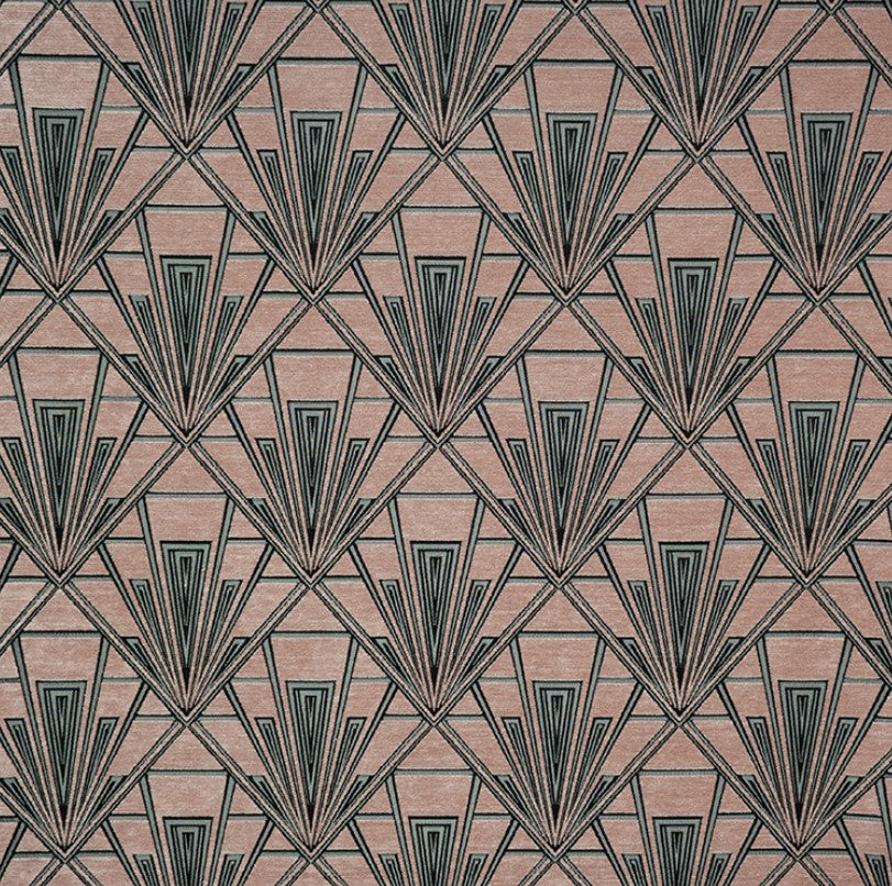 Tempo Pattern Tempo Art Deco Fabric Temple | Chenille - Upholstery, Curtains – Pure ...