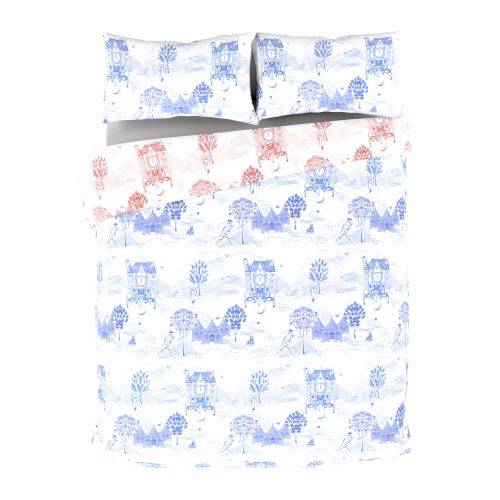 Toile du chateau Bleu Face bedding