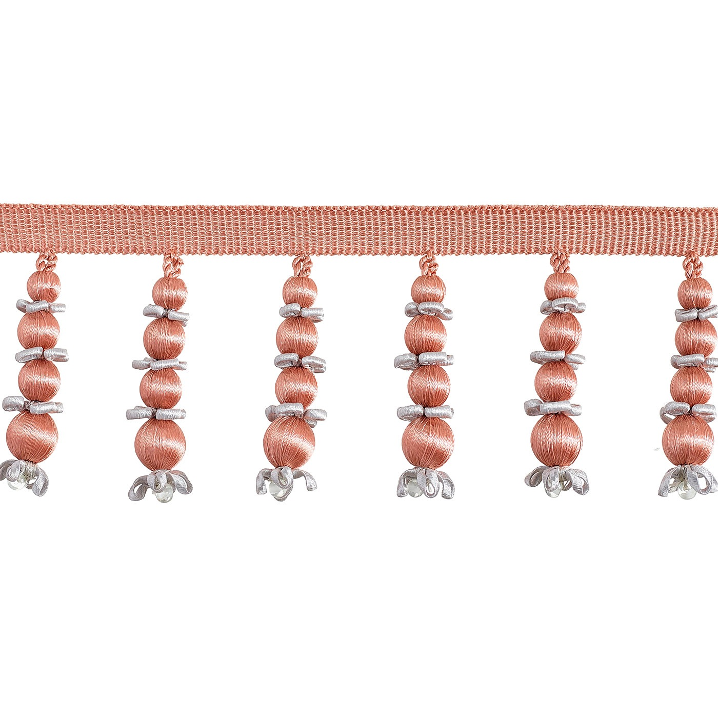 Valenza Beaded Drop Fringe 75mm Trim Venetian Blush