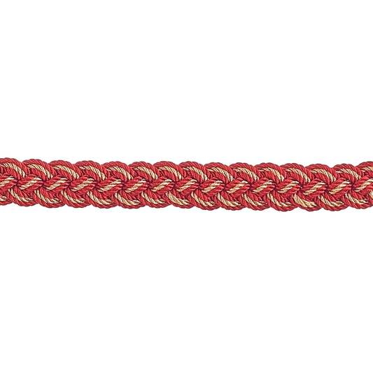 Valenza Braided Gimp Cord 10mm Trim Cardinal