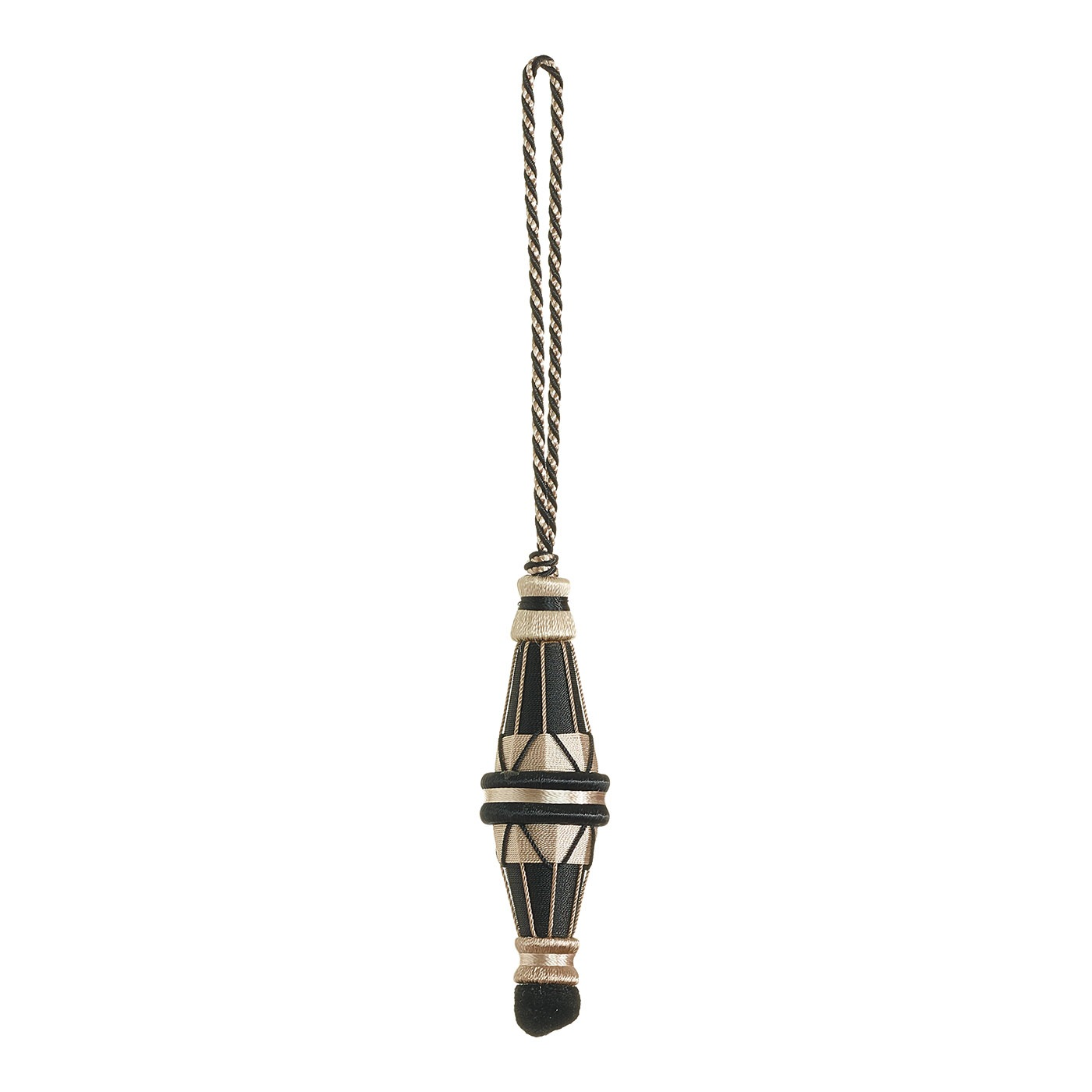 Valenza Decorative 9cm Key Tassel Black Truffle