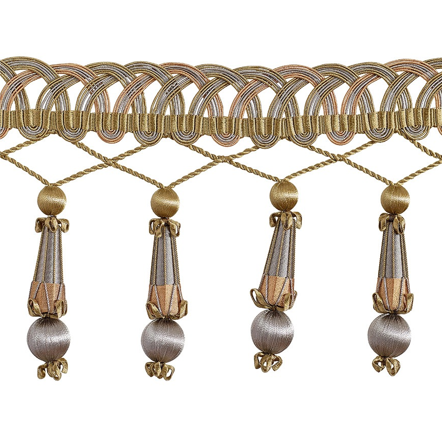 Valenza Decorative Beaded Pendant Fringe 14cm Trim Amethyst Ash