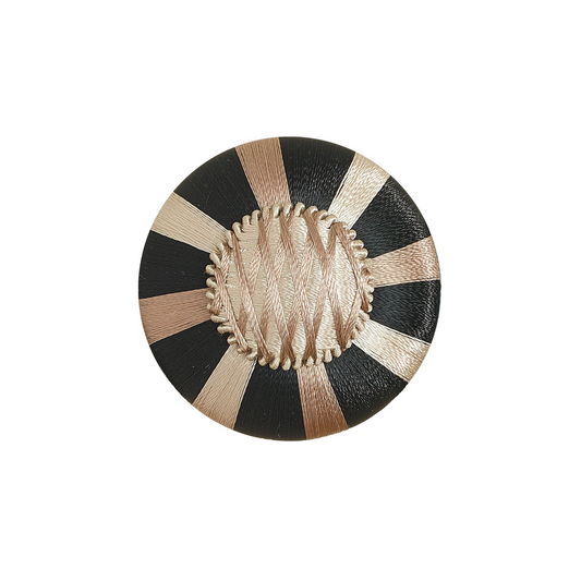 Valenza Decorative Braided Passementerie Rosette Black Truffle