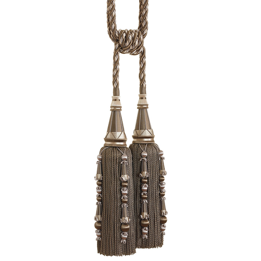 Valenza Decorative Double Tassel Tieback Antique Mushroom