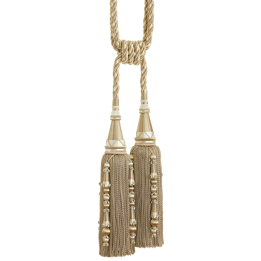 Valenza Decorative Double Tassel Tieback French Beige