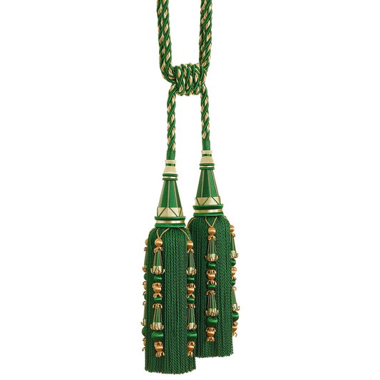 Valenza Decorative Double Tassel Tieback Medici Green