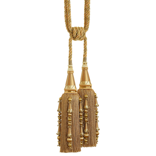 Valenza Decorative Double Tassel Tieback Old Gilt