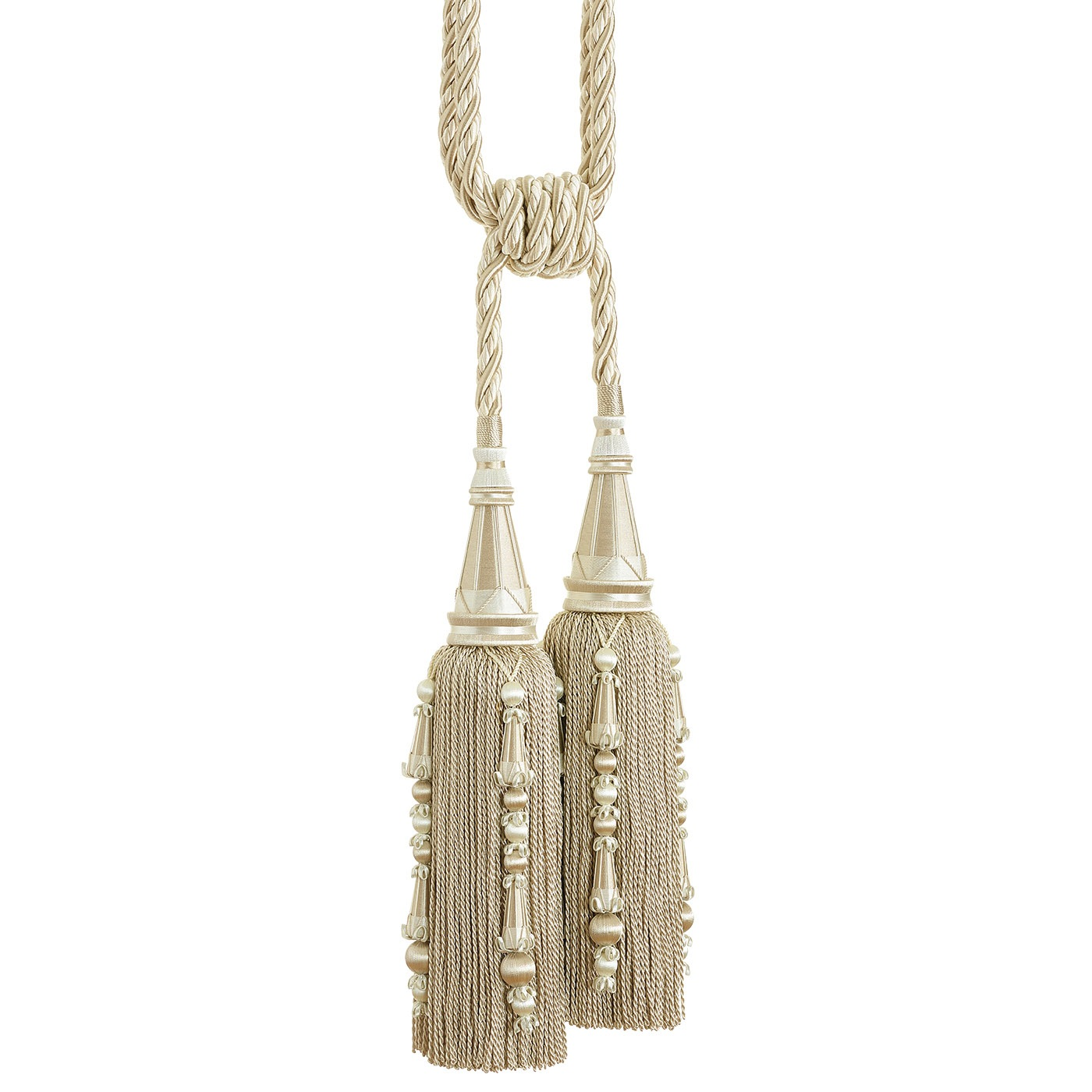 Valenza Decorative Double Tassel Tieback Pearl Patina