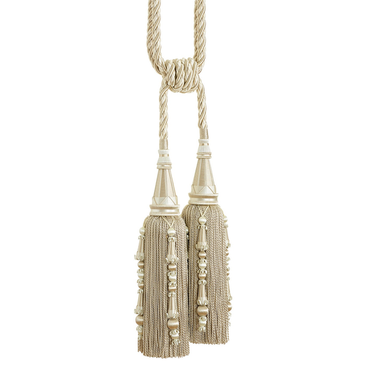Valenza Decorative Double Tassel Tieback Pearl Patina