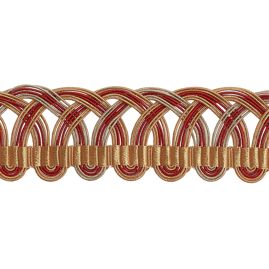 Valenza Decorative Heritage Scroll Braid 32mm Trim Carinal