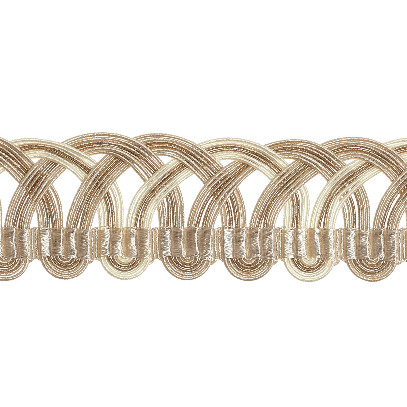 Valenza Decorative Heritage Scroll Braid 32mm Trim French Beige