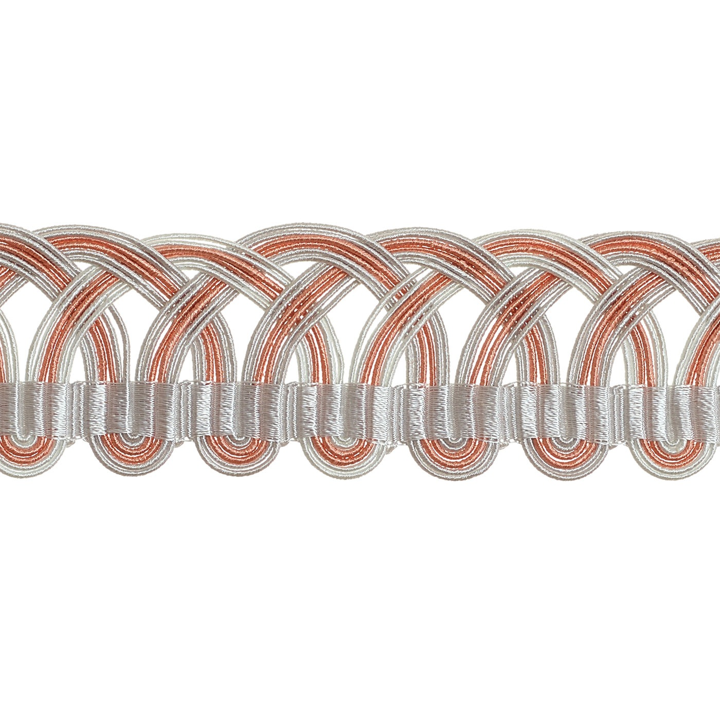Valenza Decorative Heritage Scroll Braid 32mm Trim Venetian Blush