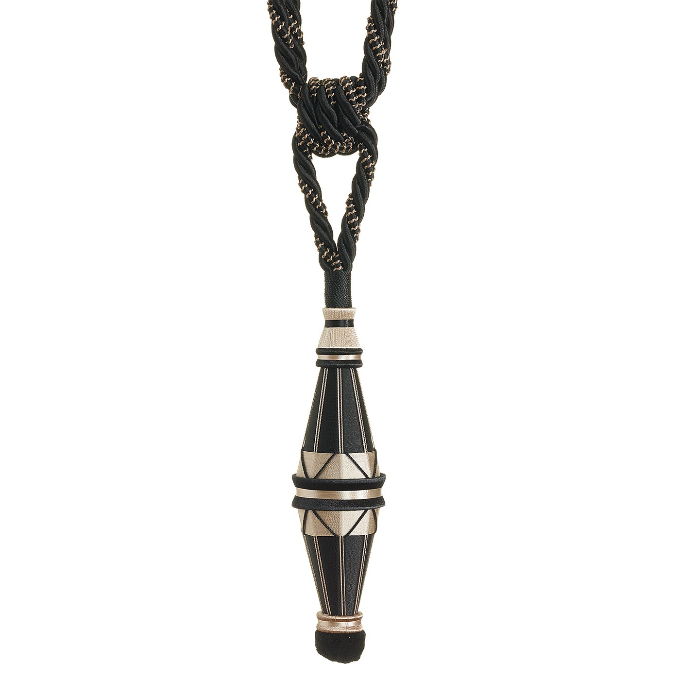 Valenza Luxury Braided Tassel Curtain Tieback Black Truffle