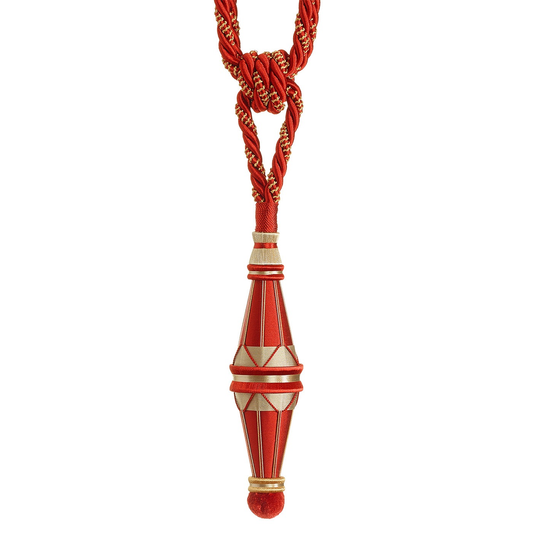 Valenza Luxury Braided Tassel Curtain Tieback Cardinal