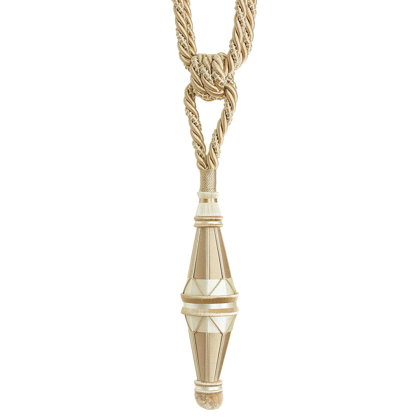 Valenza Luxury Braided Tassel Curtain Tieback French Beige