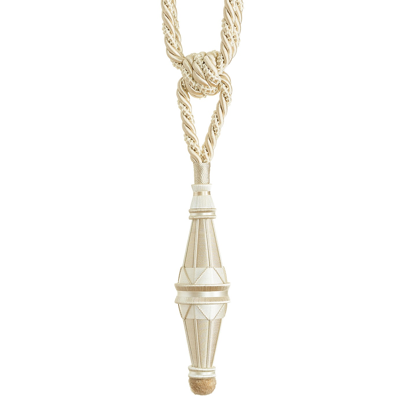 Valenza Luxury Braided Tassel Curtain Tieback Pearl Patina