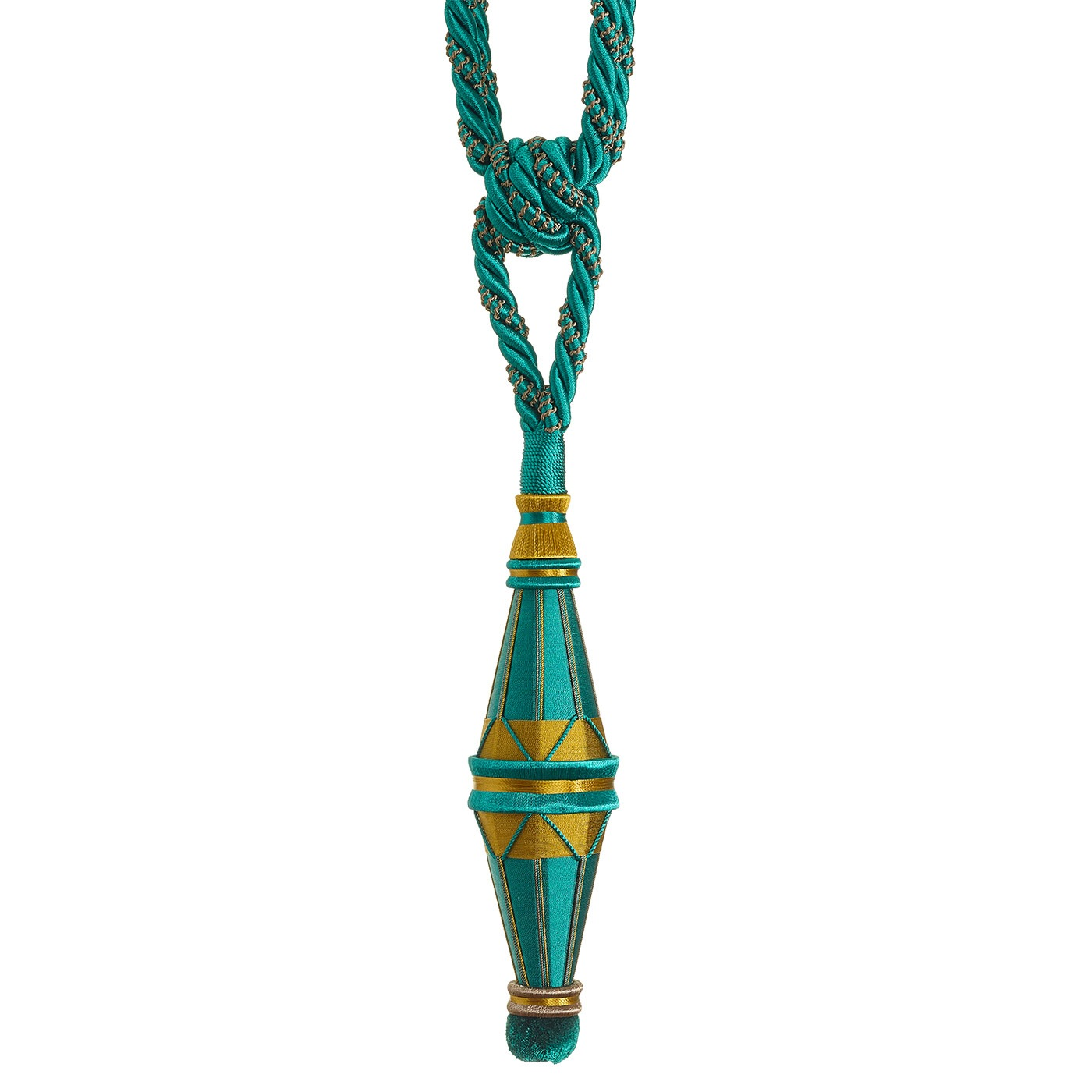 Valenza Luxury Braided Tassel Curtain Tieback Verdigris Royale