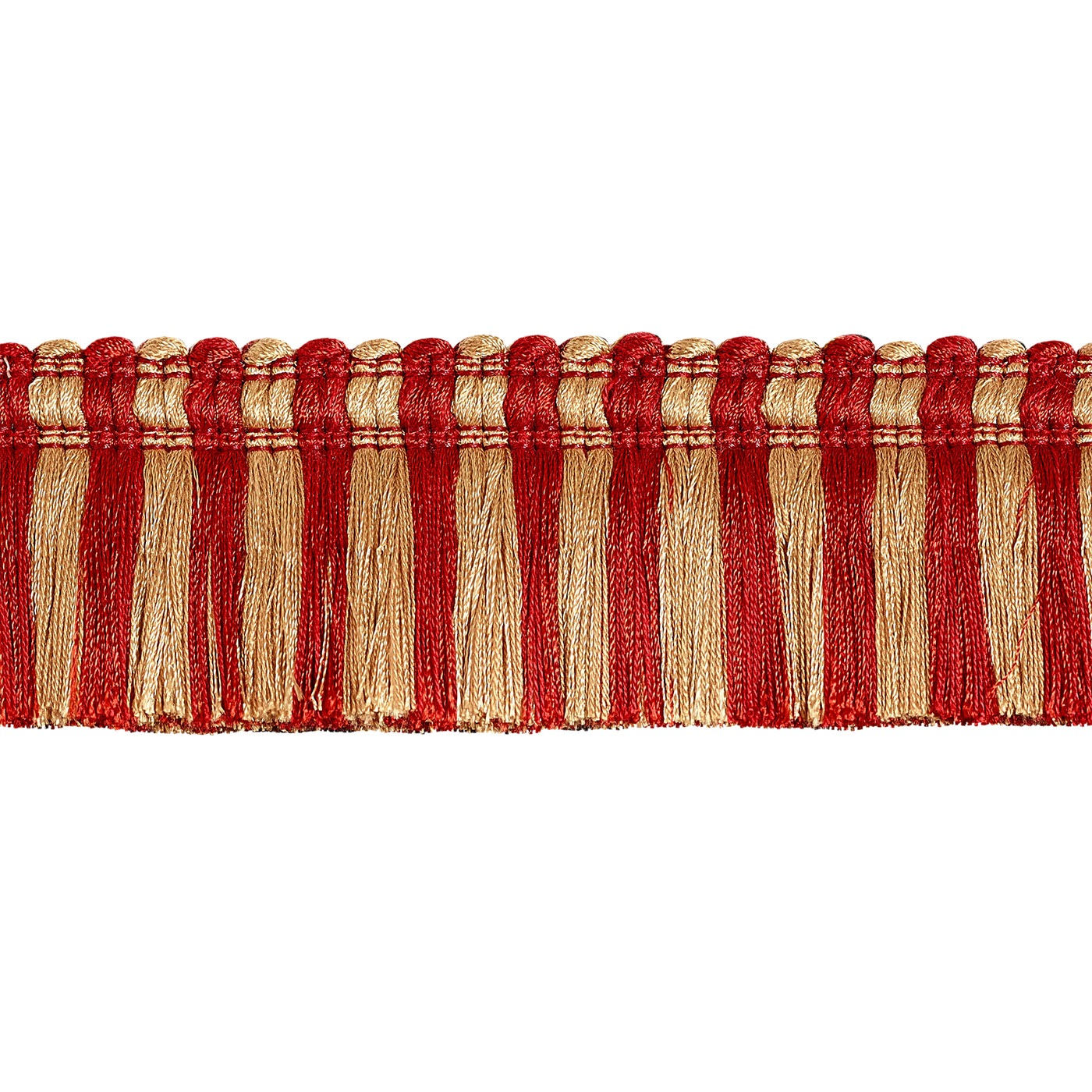 Valenza Two Tone Brush Fringe 50mm Trim Cardinal