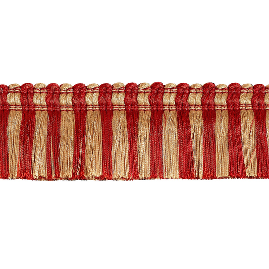 Valenza Two Tone Brush Fringe 50mm Trim Cardinal