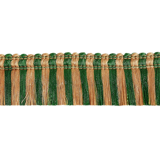 Valenza Two Tone Brush Fringe 50mm Trim Medici Green