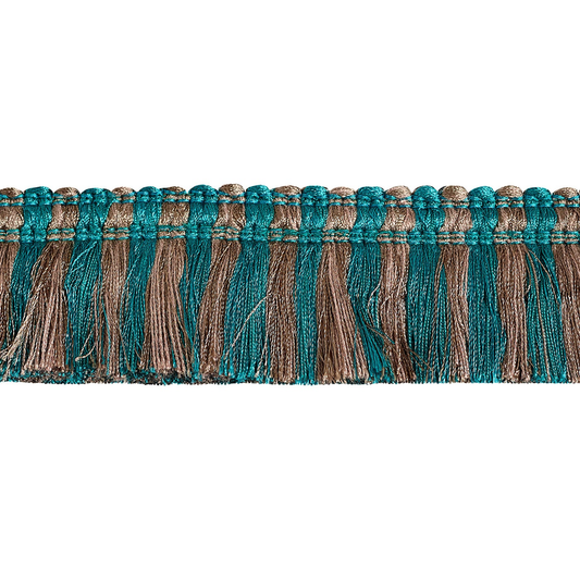 Valenza Two Tone Brush Fringe 50mm Trim Verdigris Royale