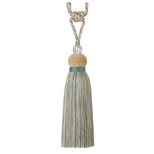 Barocco Flocked Velvet Tassel Tieback Powder