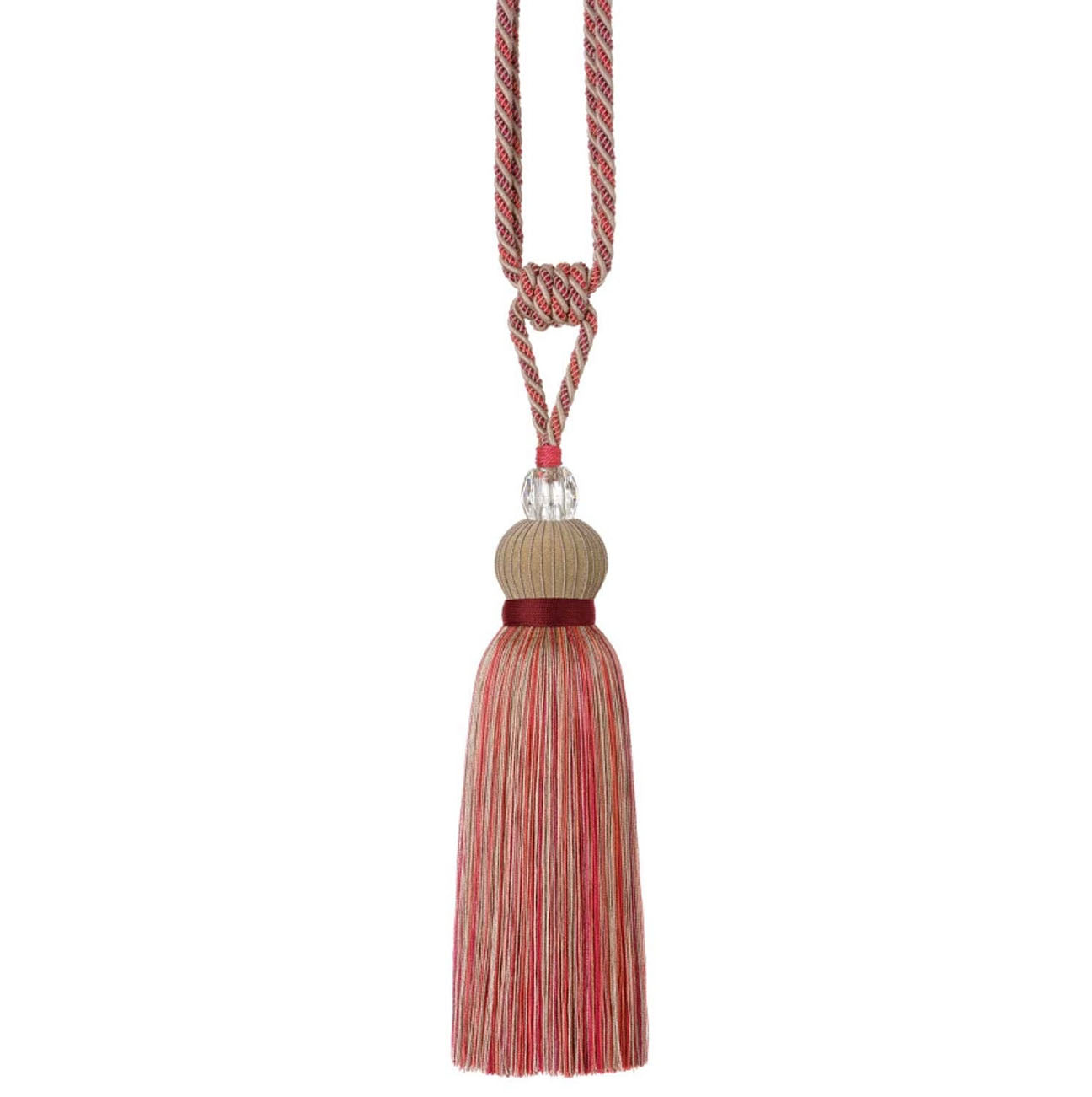 Barocco Flocked Velvet Tassel Tieback Realgar