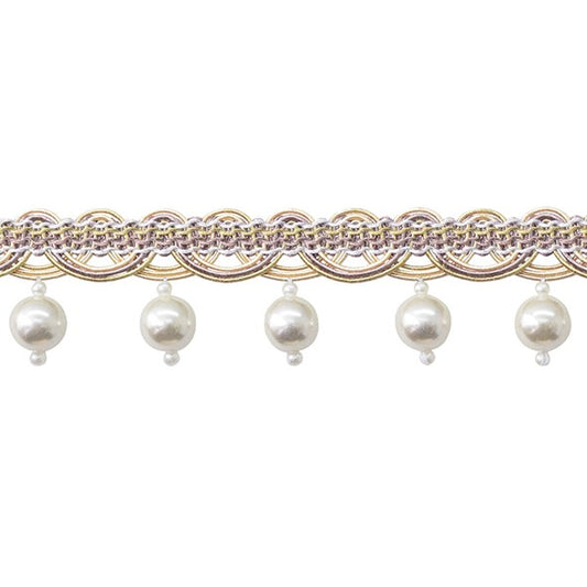 Verona Pearl Fringe Silver Blush