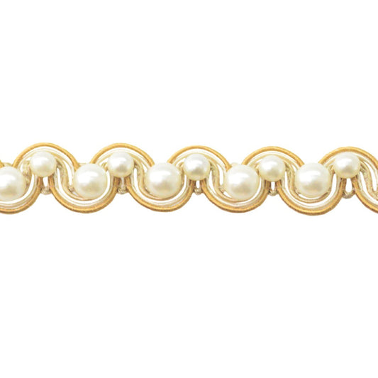 Verona Pearl Gimp Trim Gold