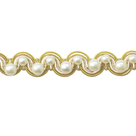 Verona Pearl Gimp Trim Old Gold