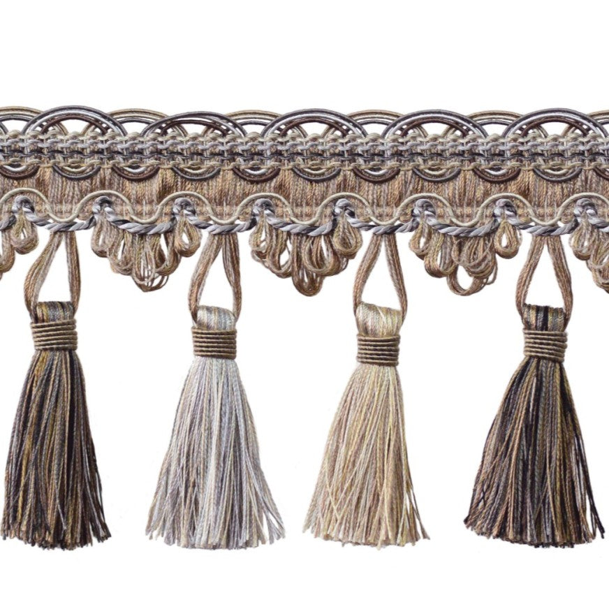 Verona Tassel Fringe Trim Cocoa