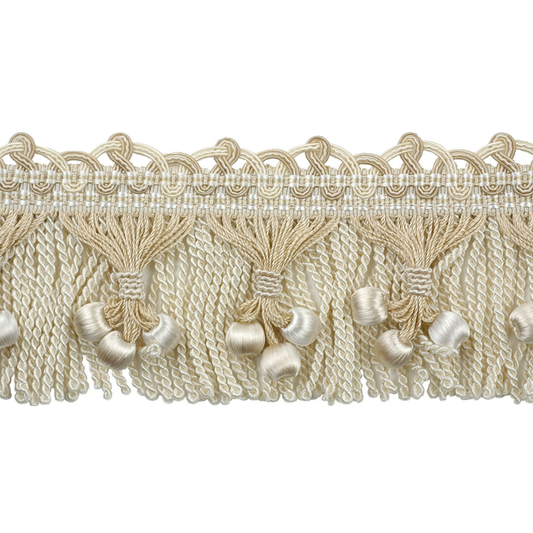 Versailles Beaded Bullion Fringe 70mm Trim Alabaster