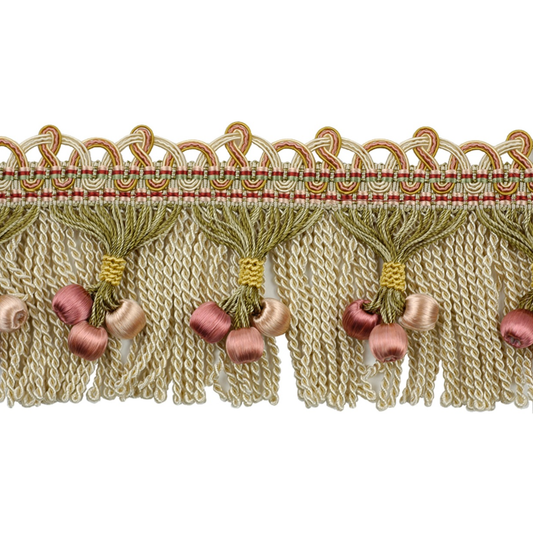 Versailles Beaded Bullion Fringe 70mm Trim Rose Garden